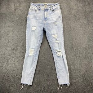 Pacsun Distressed Ripped High‎ Waisted Light Wash Denim Jeans 26x25
